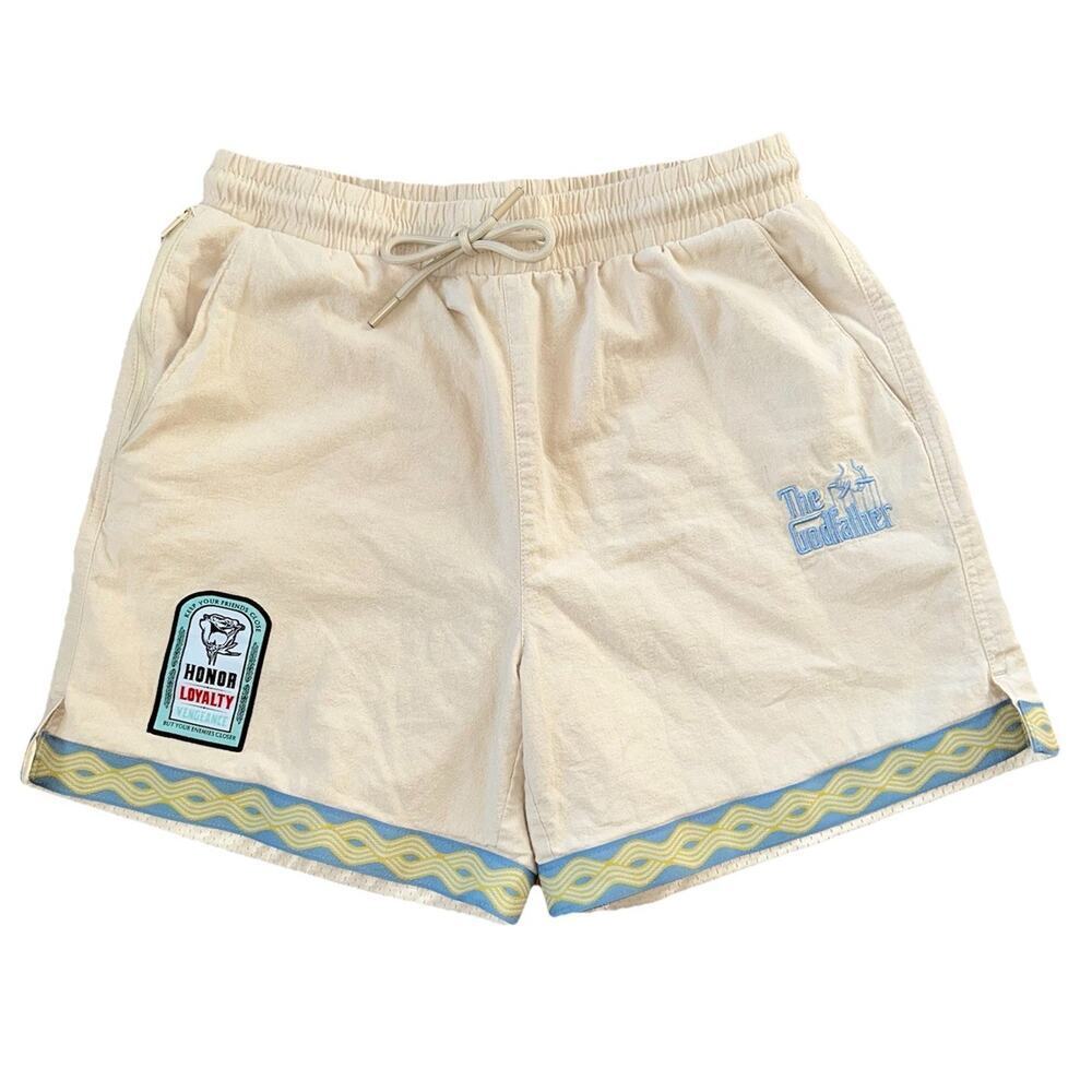 The Godfather x ShoePalace Shorts Mens Medium Beige Streetwear Limited Edition